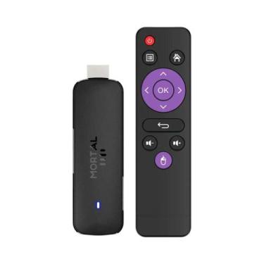 Imagem de Stick De TV Android 8K 4K Mortal Q8 Com Controle Remoto Por Voz Wifi6 