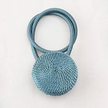 Imagem de 2 peças prendedor magnético para cortinas de pérolas suporte de cortinas de bolas para decoração de casa pendurada fivela para amarrar acessórios de quarto, azul, 45,50 cm