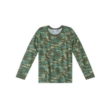 Imagem de Camiseta Infantil Masculina Inverno Verde Militar- Malwee