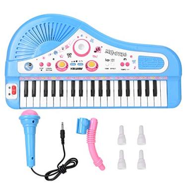 Imagem de Piano digital, piano elétrico azul, teclado elétrico Piano Piano Kid ajustável durável 37 teclado para crianças adolescentes(blue)