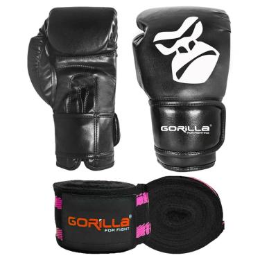Imagem de Kit Treino Infantil Luva Boxe 08 Oz + Bandagem Muay Thai 2,5 Metros Gorilla-Unissex
