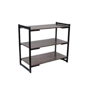 Imagem de Estante 3 Prateleiras Slim Compoarte Naturalle/preto