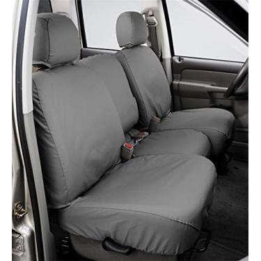 Imagem de Covercraft SS3437PCGY SeatSaver Frontal Row Capa de assento de ajuste personalizado para modelos selecionados Chevrolet Silverado 1500/GMC Sierra 1500 - Polialgodão (cinza)