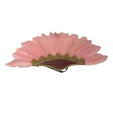 Imagem de kowaku Cocar de penas, faixa de cabeça para crianças adultas, chefe americano, chapéu nativo indiano, adereços para carnaval, carnaval, rosa