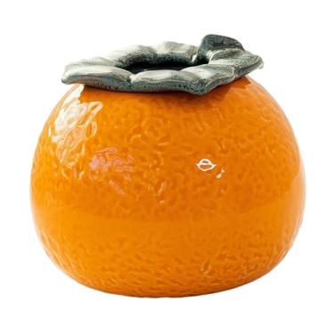 Imagem de ＡＷＨＡＯ Vaso de flores em cerâmica, forma de laranja, lata de chá, presentes de aniversário, decoração de casa, vaso de bonsai, planta interna para pátio, grande