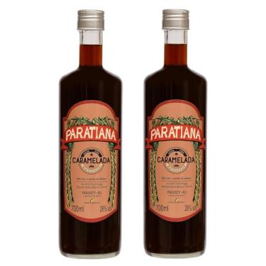 Imagem de Kit 2 Cachaças Caramelada Paratiana 700 ml Artesanal Premium Premiada Paraty Destilada Presente Natal Drink Pinga Envelhecida Premium