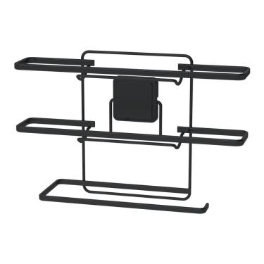 Imagem de Suporte Adesivo Porta Rolo Papel Toalha Pvc Alumínio Preto - 191PT Future