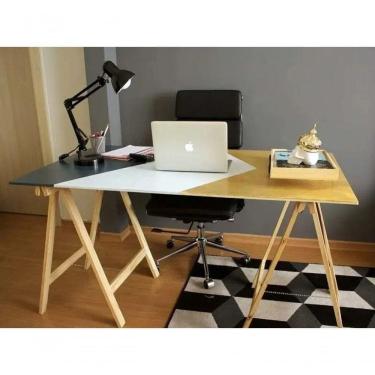 Imagem de Kit 2 Cavaletes Dobraveis Madeira Pinus 80cm