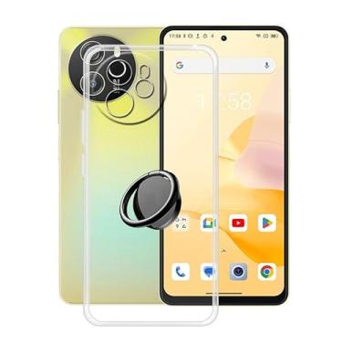 Imagem de YQINHHME Capa de telefone para Blackview Shark 8 (6,7") com suporte de anel de dedo de rotação de 360 graus, silicone macio transparente [ultrafino X à prova de choque] capa de TPU para Blackview