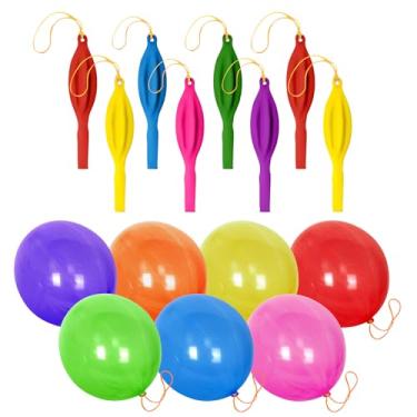 Imagem de Balões de perfuração, lembrancinhas de festa, resistente, Xloey, 36 peças de 45,7 cm, balões de neon, com alças de borracha, bolas de perfuração de cores sortidas, para casamentos, jogos cotidianos, decoração de sala de aula, 36 peças