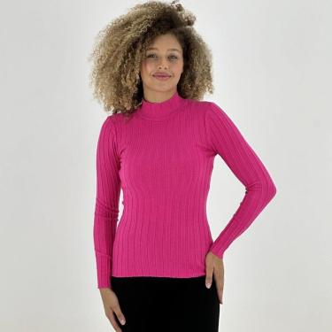 Imagem de Blusa de Lã Dunialin Canelada Gola Alta Feminina-Feminino