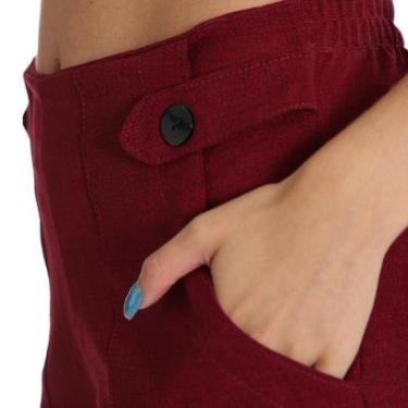 Imagem de Short Social Alfaiataria Frimodas Viscolino Linho Feminino Adulto-Feminino