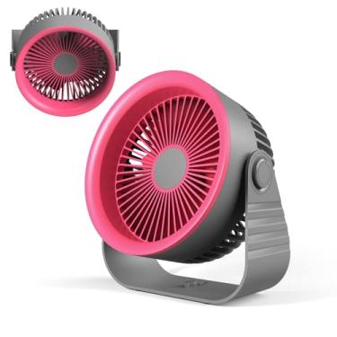 Imagem de Ventilador de mesa recarregável montado na parede, ventilador portátil silencioso de 17 cm, design suspenso sem fio com inclinação ajustável e ventilador de 4 velocidades de fluxo de ar para quarto,