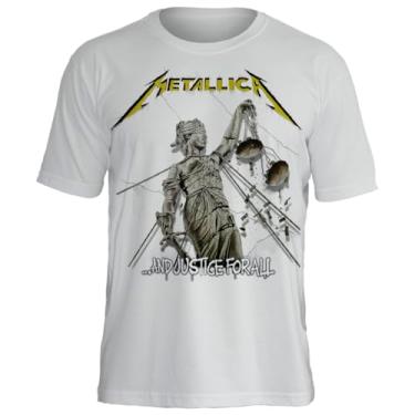 Imagem de Stamp Rockwear, Camiseta Metallica And Justice For all - Branca Cor:Branco;Tamanho:GG