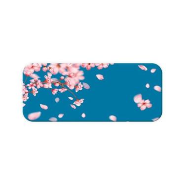 Imagem de Mouse Pad Gamer Flôr de Cerejeira Sakura Cherry Blossom Anime Extra Grande 90x40 costurado (Azul)