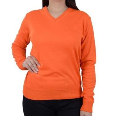 Imagem de Blusa Feminina City Lady By Mooncity Tricot Plus Size Laranja - 658090-Feminino