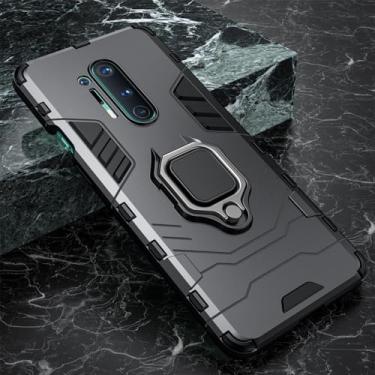 Imagem de Capa armadura à prova de choque para Oneplus 8 Pro com suporte de anel de carro capa traseira magnética para Oneplus 8 Pro 7 Pro 6T 7T Pro 7T, preta, para Oneplus 7