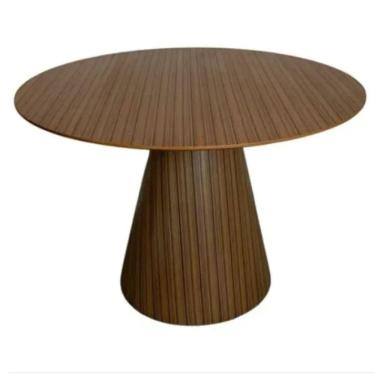 Imagem de Mesa De Jantar Cone Redonda 90 Cm Base Madeira Pau Ferro