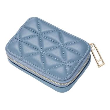 Imagem de Kokiya Estojo de batom de maquiagem com espelho, bolsa de maquiagem para viagem, bolsa cosmética para presente de aniversário, Azul