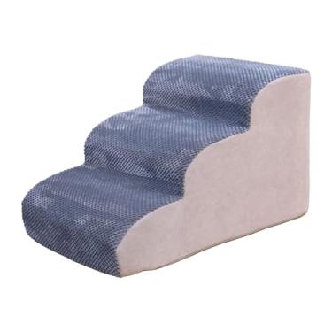 Imagem de Generic 3 passos escadas para cães de estimação escadas para cachorros antiderrapantes para cães de estimação rampa de escalada para sofá, é cinza