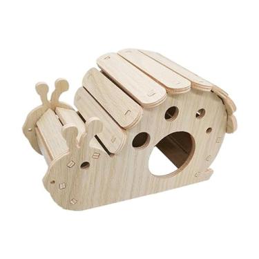 Imagem de IEUDNS Casa de canto de hamster, brinquedos de madeira, suprimentos, decoração de gaiola, casa de hamster de madeira, animal de estimação, para hamster anão