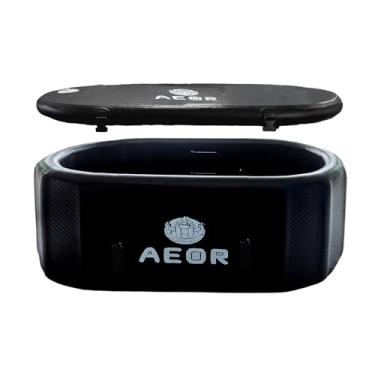 Imagem de AEOR Banheira de mergulho a frio, banheira de gelo inflável, compatível com resfriador de água com terapia de água fria, recuperação externa portátil GG para atletas adultos, preta