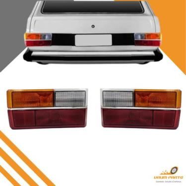 Imagem de Par Lanterna Traseira Gol Quadrado Bx Ar 1980 81 1982 1983 1984 1985 1