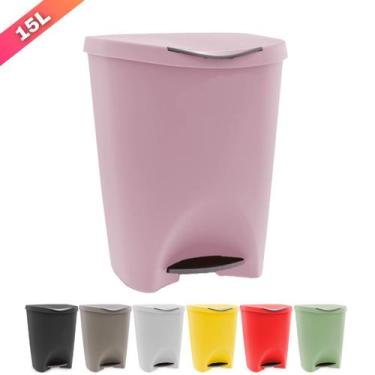 Imagem de Lixeira Escritorio Cozinha Banheiro C/ Pedal 15 Litros - Usual Utilida