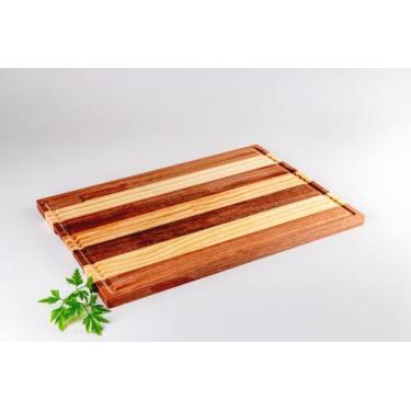 Imagem de Tábua de Frios para Preparo de Alimentos Madeira Pinus 42cm