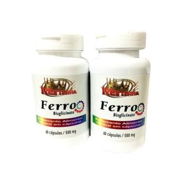 Imagem de 2x Ferro 60 Cáps 500mg Rei Terra, Sem Sabor