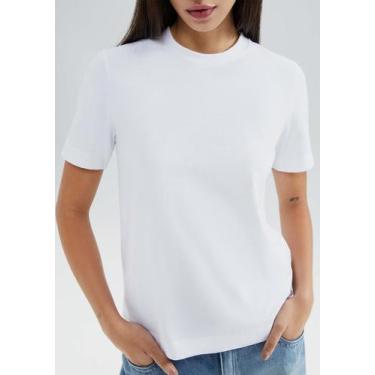 Imagem de Blusa Feminina Manga Curta Super Cotton - Hering, XG, Branco