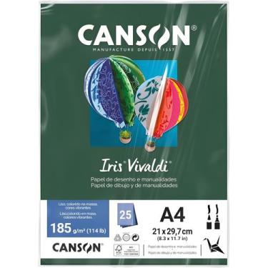 Imagem de Pct Papel Iris Vivaldi 25fls A4 185gr Canson Escolha a Cor, VERDE AMAZ