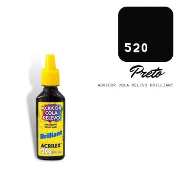 Imagem de Acricor Cola Relevo Preto (Brilliant)20g - ACRILEX