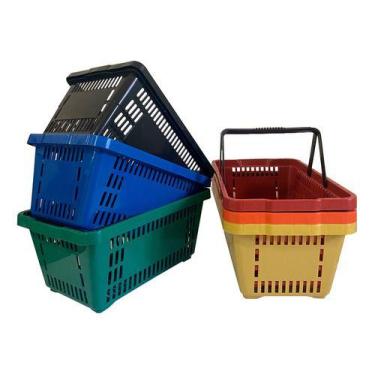 Imagem de Cesta De Mercado Cestinhas Para Supermercado Compras Loja - Casa Meta,