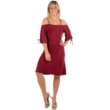 Imagem de Vestido Ciganinha Catwalk Feminino Vinho, Vinho, Feminino, G2
