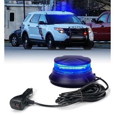 Imagem de Xprite Luz de farol rotativa LED, luzes estroboscópicas de 12 a 24 V com base magnética para carrinhos de golfe, empilhadeiras, caminhões, ATV, UTV, tratores - azul