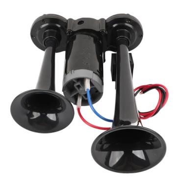 Imagem de Kit de Buzinas de Ar, DC24V 130dB Super Loud Dual Trumpets Kit de Buzinas de Trem de Caminhão 0,08M-0,13Mpa Buzina de Ar Dupla de Metal Com Pressão de Ar Operacional