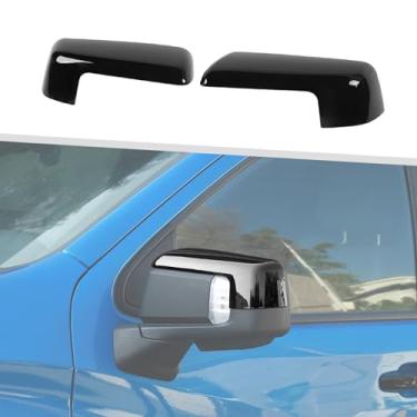 Imagem de Jimen Compatível com Chevrolet Silverado/GMC Sierra 2019-2024, 1 par de capa para espelho retrovisor (preto)