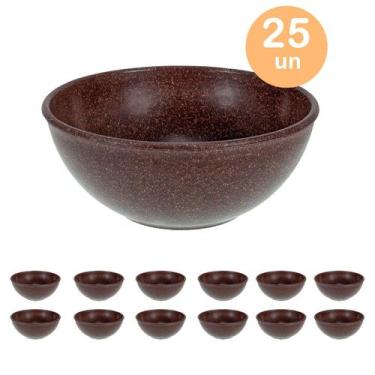 Imagem de 25un TIGELA 500ml BOWL CUMBUCA SOPA CALDO MARROM ESCURO - Evo