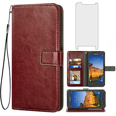 Imagem de Asuwish Compatível com Samsung Galaxy S7 Active capa carteira protetora de tela de vidro temperado e porta-cartão de couro capas de telefone para Glaxay S7Active Gaxaly S 7 Active 7s Galaxies G891A