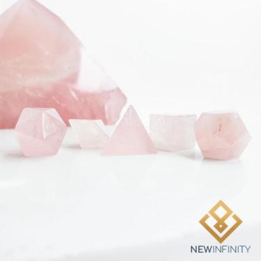Imagem de Pedras de Quartzo Rosa Mini sólidos Platônicos Elementos - Infinity, R