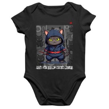 Imagem de Body Bebê Algodão You cat see my ninja moves - Foca na Moda, Preto, G