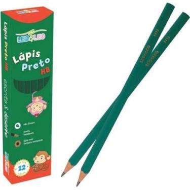 Imagem de Kit 12 Lápis Preto Hb Sextavado Escolar Escritório Escrever - Leo & Le