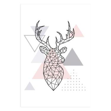 Imagem de Placa MDF Decoração Minimalista Cabeça de Alce 20x30cm - Quartinhos