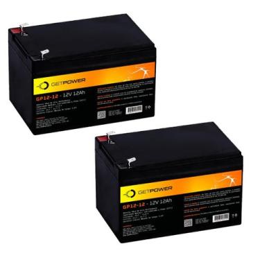Imagem de Kit 2 Un Baterias Seladas 12V 12ah GetPower - Vrla (AGM) - GET POWER
