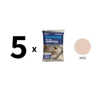 Imagem de Kit 5 Sacos De Rejunte Flex Votomassa Bege 1 Kg - Votoran