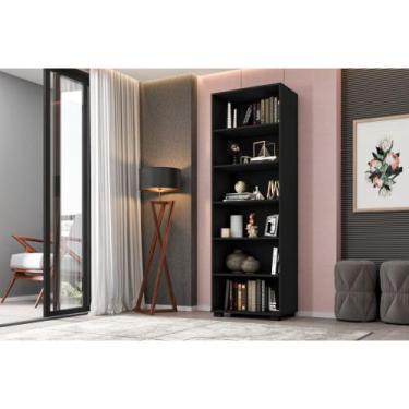Imagem de Estante De Livro Para Sala Quarto Livreiro Madeira Preto - Móveis Leão