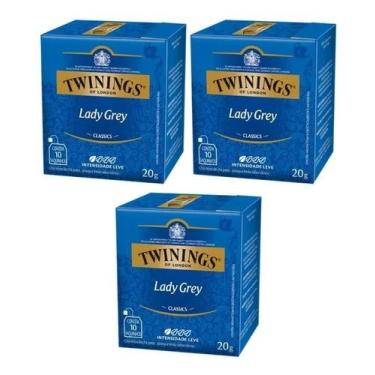 Imagem de Kit 3 twinings of london sabor lady grey 20g - 10 saquinhos