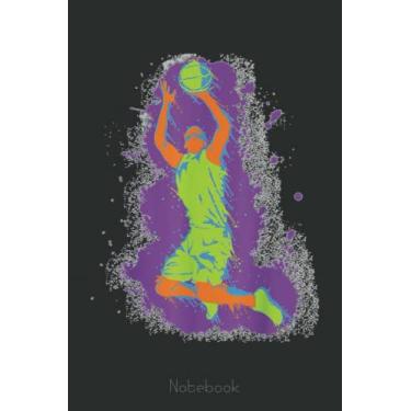 Imagem de Basketball Fan Notebook, Paint Splatter Grafi, Zany Brainy: A blank lined basketball notebook 6x9 in 110 Pages that makes a fun basketball gift for ... women's basketball, team basketball gifts