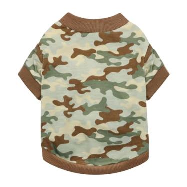 Imagem de DOTEYAYP Camiseta camuflada para cães pequenos para meninos e meninas e gatos (Médio, marrom)